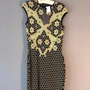 Alexander McQueen Honeycomb bee mini dress- size L